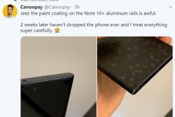 外媒称三星Note 10＋外边框油漆质量堪忧使用小心仍掉漆
