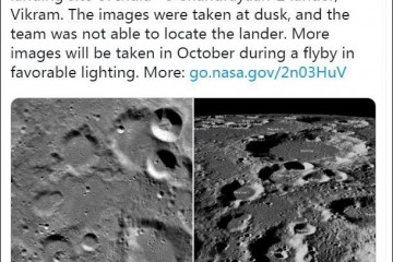 NASA公布照片印度失联月船2号硬着陆