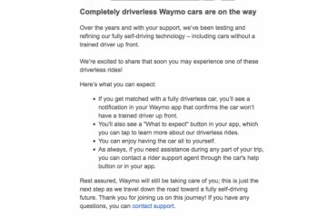 Waymo通知用户你可能打到完全无人驾驶网约车