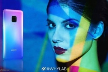 荣耀V30PRO海报曝光后置四摄加渐变色后壳