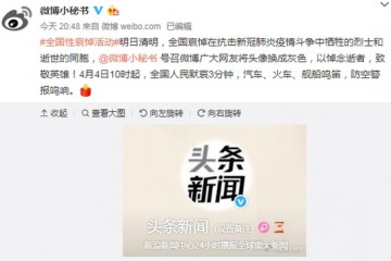 微博网友团体替换头像吊唁新冠肺炎逝者问候英豪