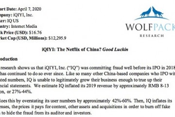 爱奇艺也被做空被指虚增收入超80亿元坚决否定指控