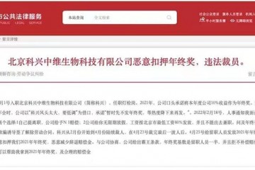 去年净赚933亿元！科兴中维却陷入恶意扣押年终奖舆论风波